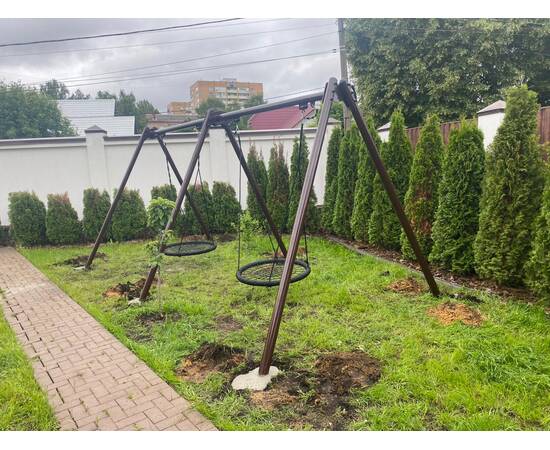 Качели металлические двойные Гнездо ХИТ 100 см K89GG, фото , изображение 7
